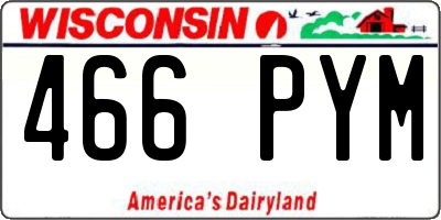 WI license plate 466PYM