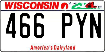 WI license plate 466PYN