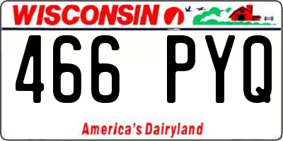 WI license plate 466PYQ