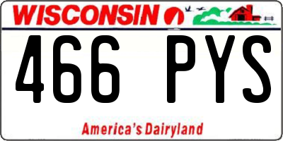 WI license plate 466PYS