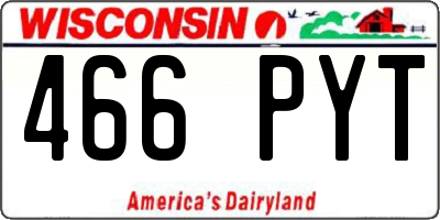 WI license plate 466PYT