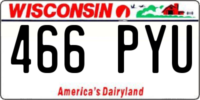 WI license plate 466PYU