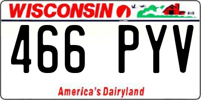 WI license plate 466PYV
