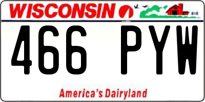 WI license plate 466PYW