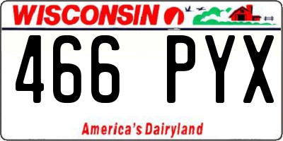 WI license plate 466PYX