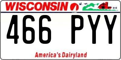WI license plate 466PYY