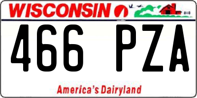 WI license plate 466PZA