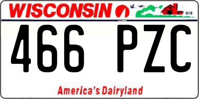 WI license plate 466PZC
