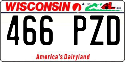 WI license plate 466PZD