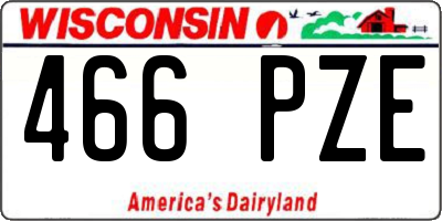 WI license plate 466PZE