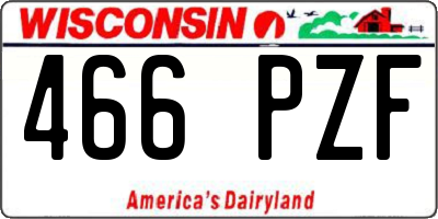 WI license plate 466PZF