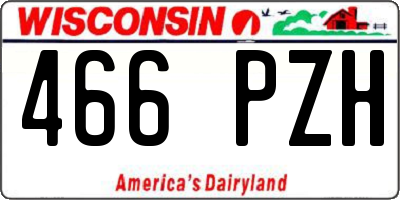 WI license plate 466PZH