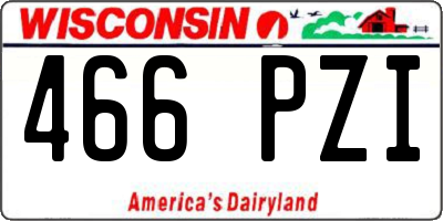 WI license plate 466PZI