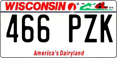 WI license plate 466PZK