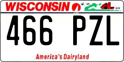 WI license plate 466PZL