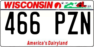 WI license plate 466PZN