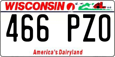 WI license plate 466PZO