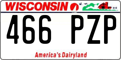 WI license plate 466PZP