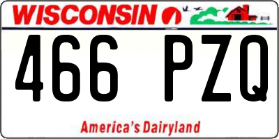 WI license plate 466PZQ