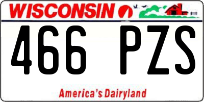 WI license plate 466PZS