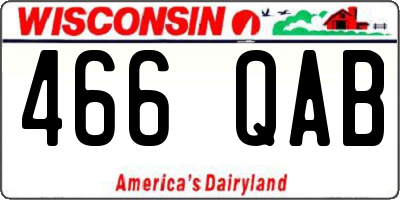 WI license plate 466QAB