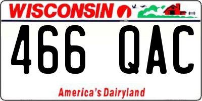WI license plate 466QAC