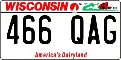 WI license plate 466QAG
