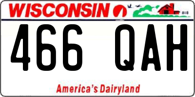 WI license plate 466QAH