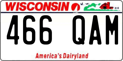WI license plate 466QAM