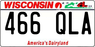 WI license plate 466QLA