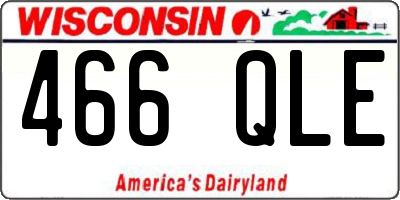 WI license plate 466QLE