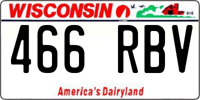 WI license plate 466RBV