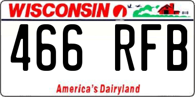 WI license plate 466RFB