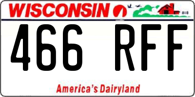 WI license plate 466RFF