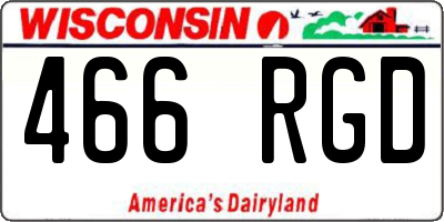 WI license plate 466RGD