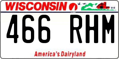 WI license plate 466RHM
