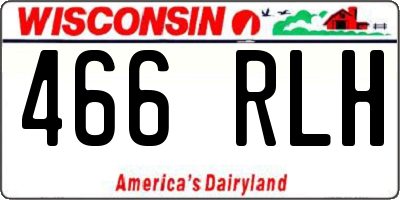 WI license plate 466RLH