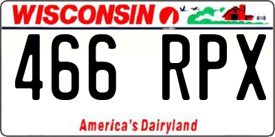 WI license plate 466RPX