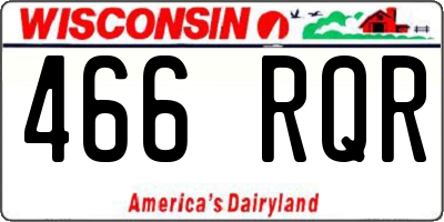 WI license plate 466RQR