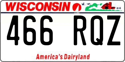 WI license plate 466RQZ