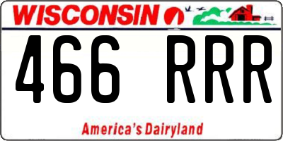 WI license plate 466RRR