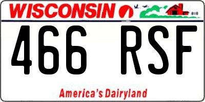 WI license plate 466RSF