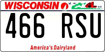 WI license plate 466RSU