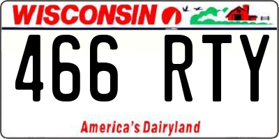 WI license plate 466RTY
