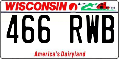 WI license plate 466RWB