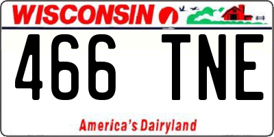WI license plate 466TNE
