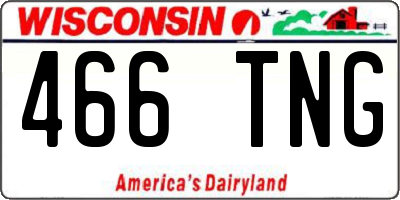 WI license plate 466TNG