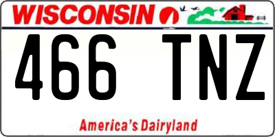 WI license plate 466TNZ