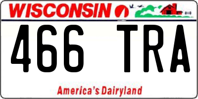 WI license plate 466TRA
