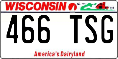 WI license plate 466TSG